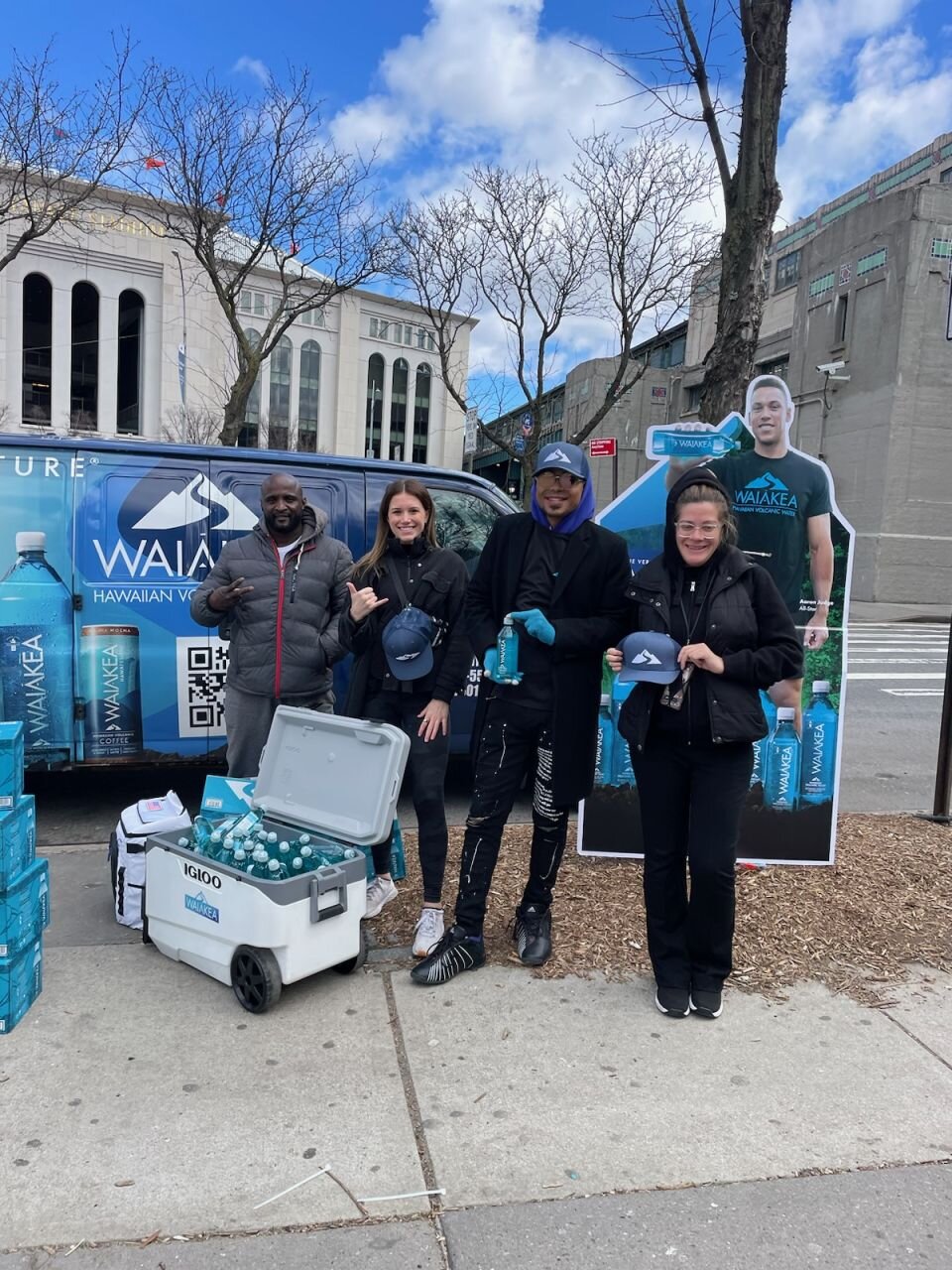Waiakea Water x Aaron Judge Opening Day street team activation, photo 2 of 5